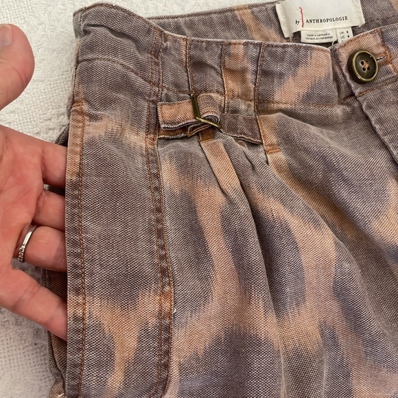 Anthropologie Tamarind Trousers Linen Jogger Pants Women’s Size 4 Giraffe Print - Picture 3 of 13